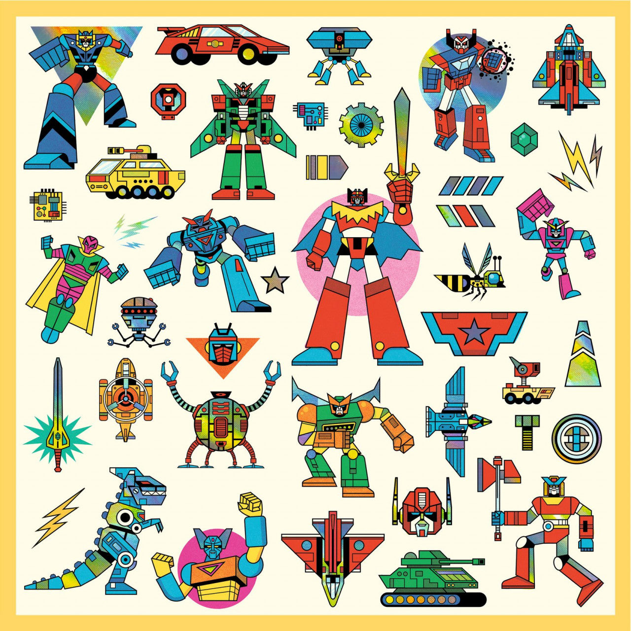 Abtibilduri metalice Roboti, Djeco