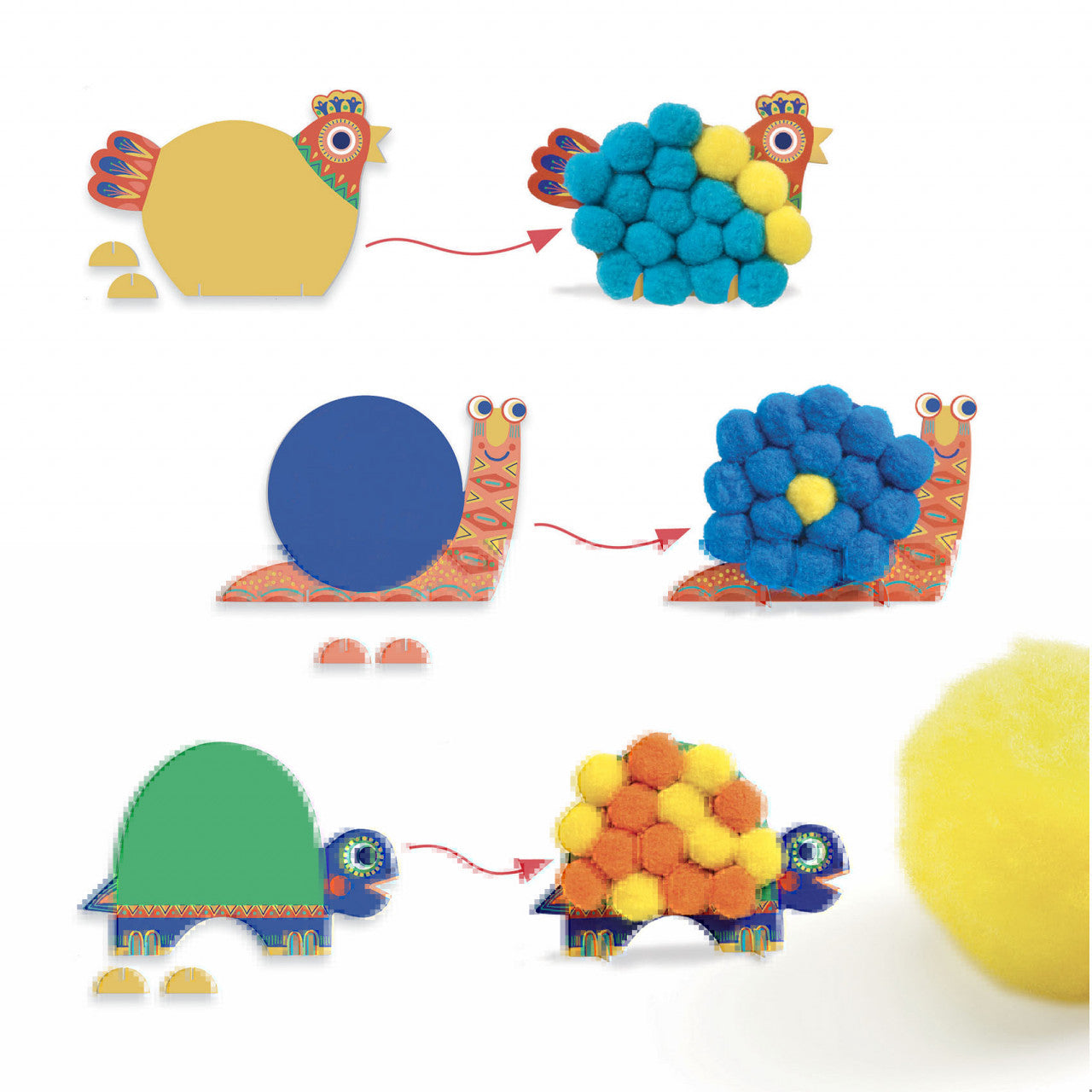 Atelier creativ Animale pufoase,Djeco