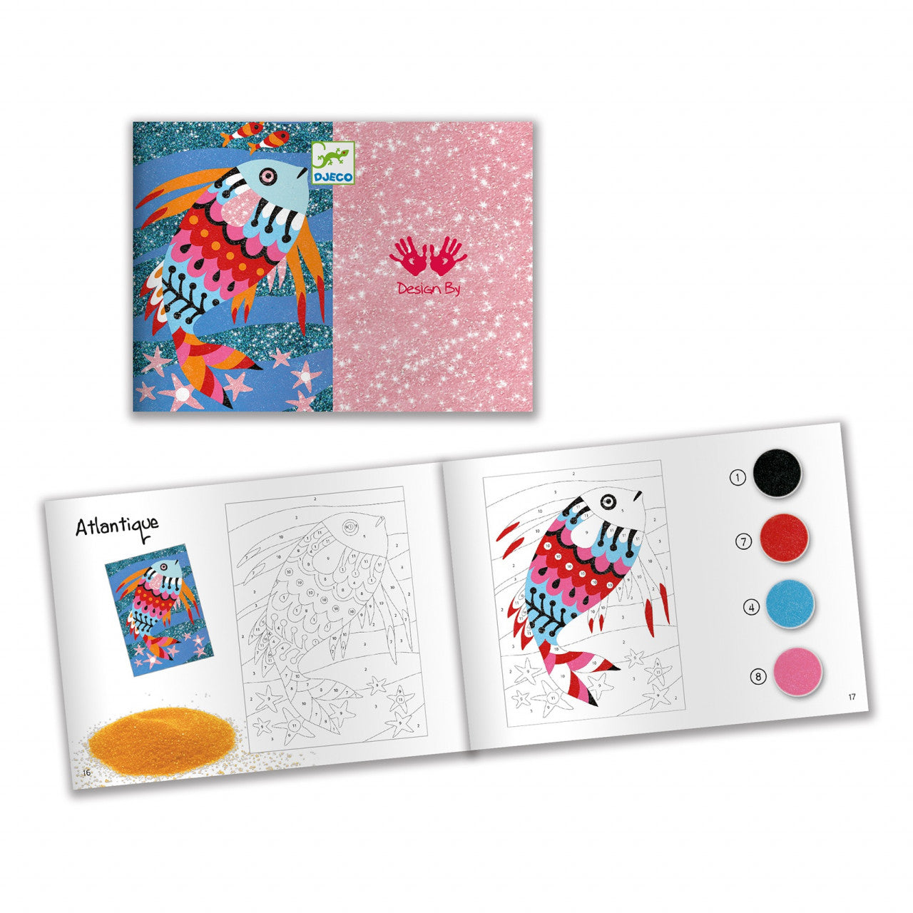 Atelier creativ cu nisip colorat Pesti stralucitori, Djeco