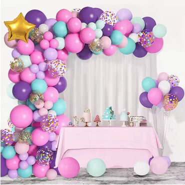 Baloane pentru Arcada HAPPY BIRTHDAY, ANGELBEAR, baloane decorative din Latex, Set Mix 127 Baloane Colorate, Multicolor