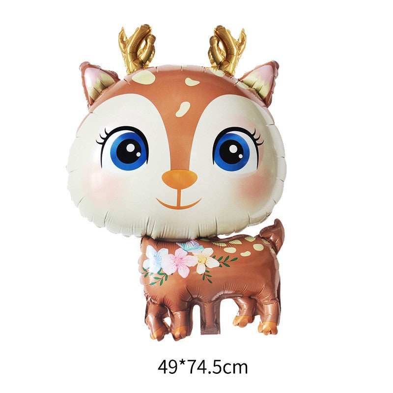 Balon din Folie Metalizata, ANGELBEAR, Mini Figurine, Model Cerb, Tematica Aniversare, 49x74.5 cm, Ambalaj Individual, Pai Inclus, Umflare cu Aer sau Heliu, Maro