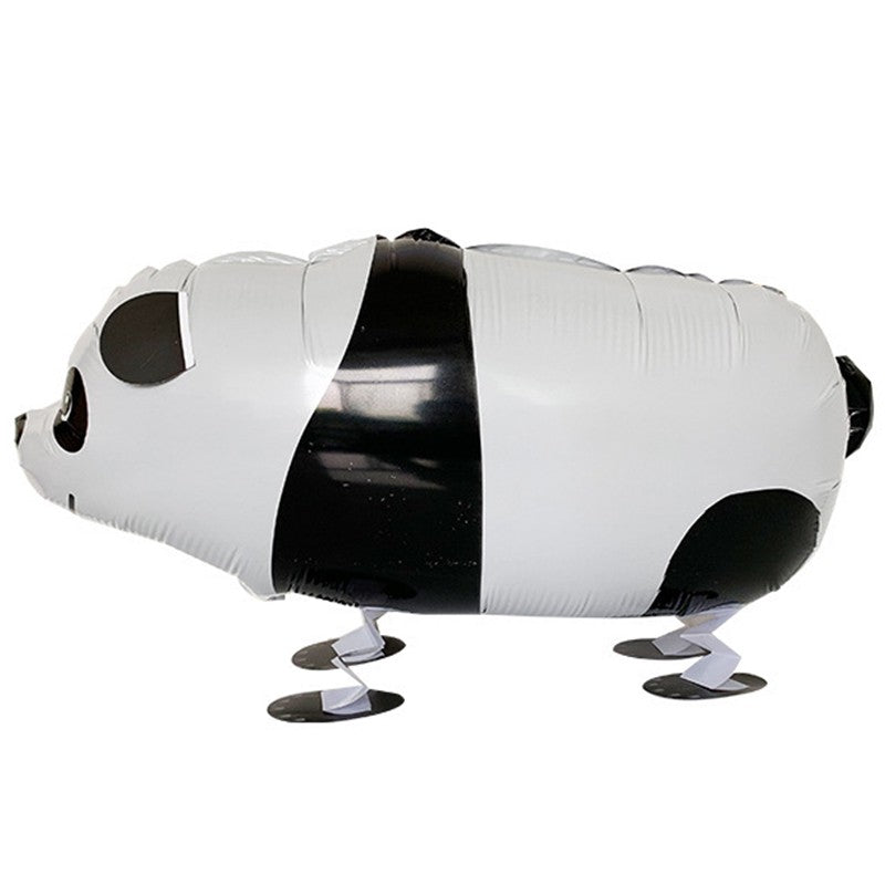Balon din Folie Metalizata, ANGELBEAR, Figurina Animata, Model Panda, 74x42 cm, Ambalaj Individual, Pai Inclus, Umflare cu Aer sau Heliu, Alb-negru