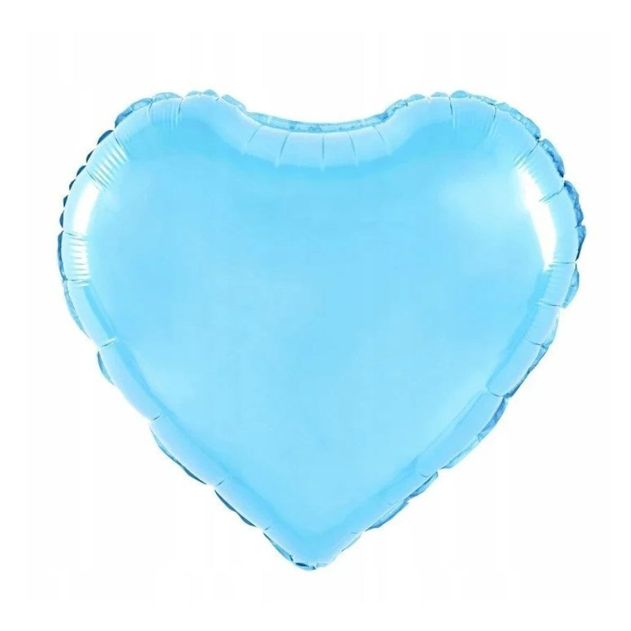 Balon din Folie Metalizata, ANGELBEAR, Figurina Inimioara, Model Simplu, Tematica Iubire, 40 cm, Ambalaj Individual, Pai Inclus, Umflare cu Aer sau Heliu, Bleu