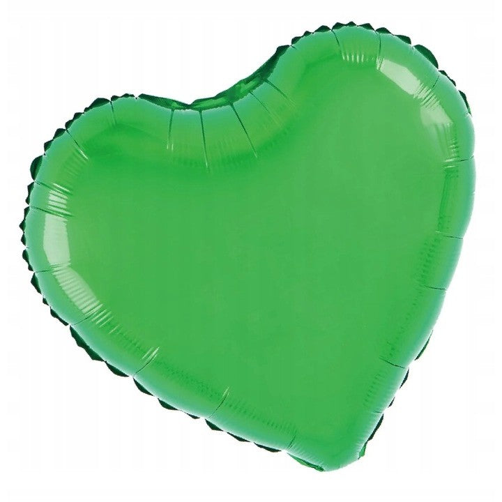 Balon din Folie Metalizata, ANGELBEAR, Figurina Inimioara, Model Simplu, Tematica Iubire, 40 cm, Ambalaj Individual, Pai Inclus, Umflare cu Aer sau Heliu, Verde