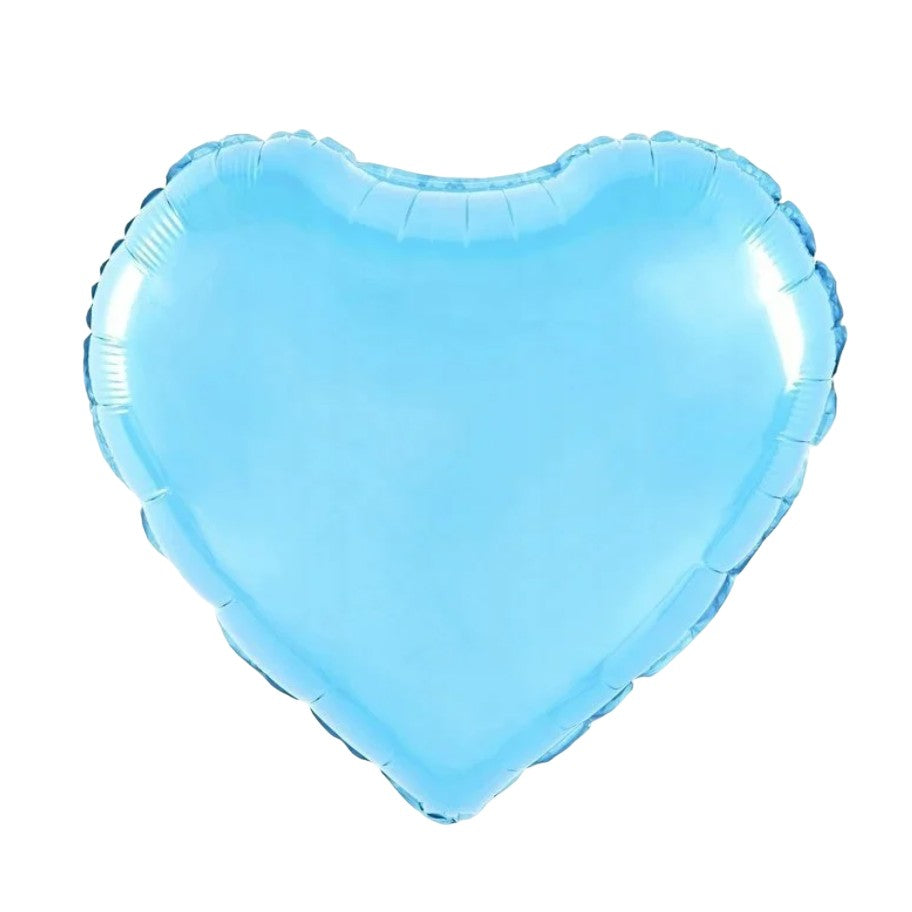 Balon din Folie Metalizata, ANGELBEAR, Figurina Inimioara, Model Simplu, Tematica Iubire, 40 cm, Ambalaj Individual, Pai Inclus, Umflare cu Aer sau Heliu, Bleu