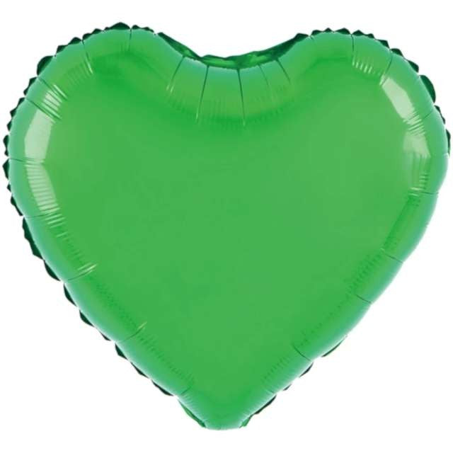 Balon din Folie Metalizata, ANGELBEAR, Figurina Inimioara, Model Simplu, Tematica Iubire, 40 cm, Ambalaj Individual, Pai Inclus, Umflare cu Aer sau Heliu, Verde