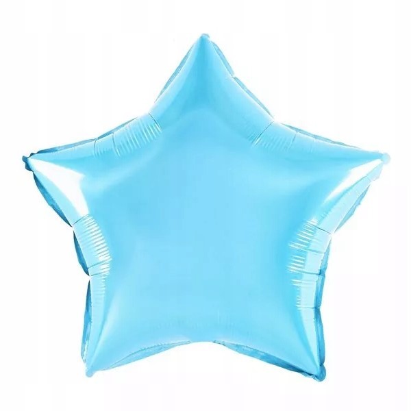 Balon din Folie Metalizata, ANGELBEAR, Figurina Stea, Model Simplu, Tematica Aniversare, 40 cm, Ambalaj Individual, Pai Inclus, Umflare cu Aer sau Heliu, Bleu