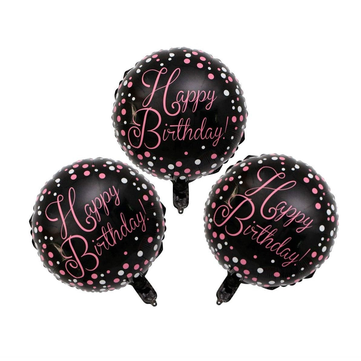 Balon din Folie Metalizata, ANGELBEAR, Figurine, Model 2, Happy Birthday, Tematica Aniversare, 45 cm, Ambalaj Individual, Pai Inclus, Umflare cu Aer sau Heliu, Multicolor