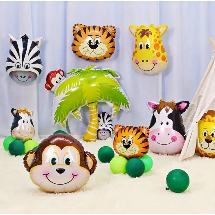 Balon din Folie Metalizata, ANGELBEAR, Mini Figurine Animalute, Model Girafa, Tematica Aniversare, 32x45 cm, Ambalaj Individual, Pai Inclus, Umflare cu Aer sau Heliu, Multicolor