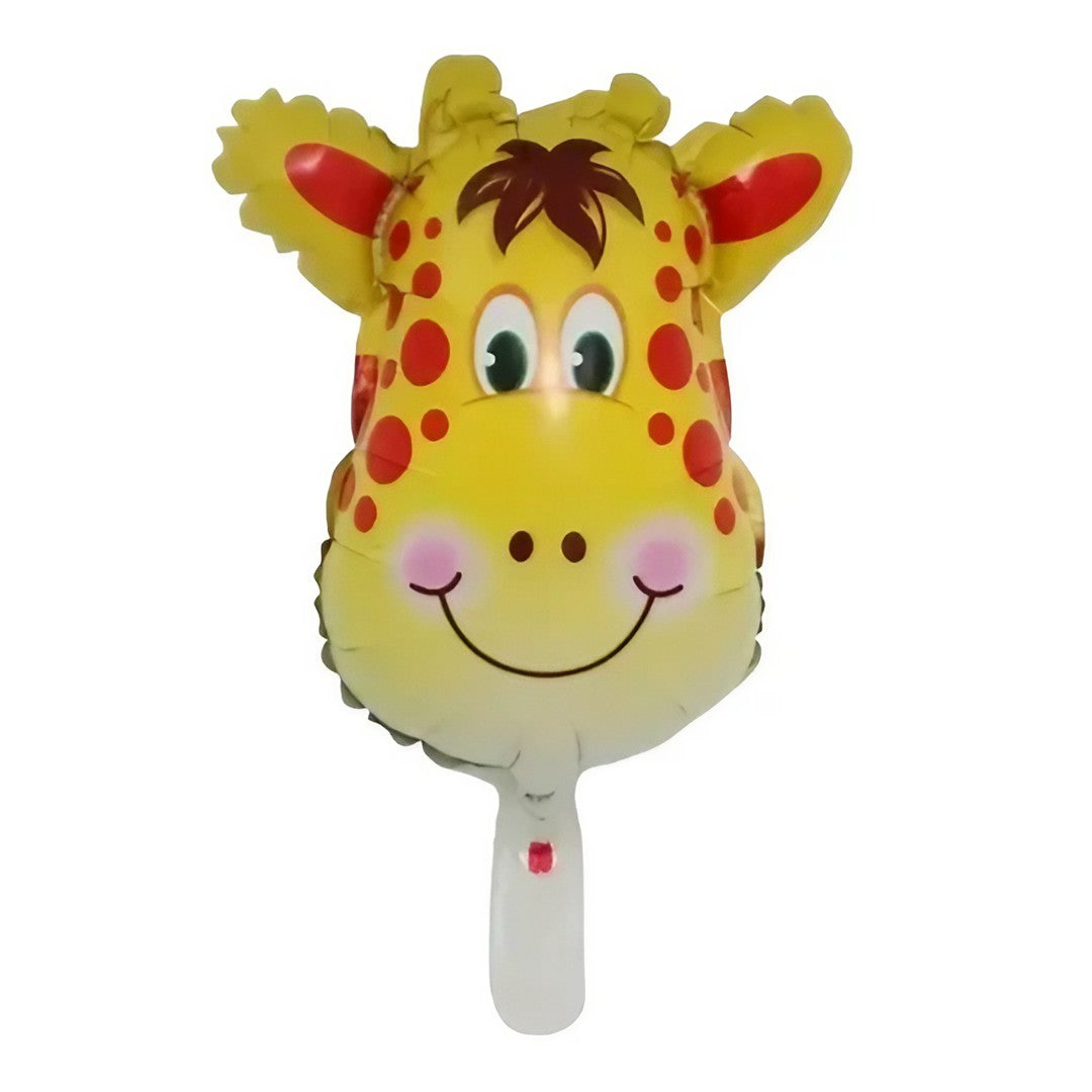 Balon din Folie Metalizata, ANGELBEAR, Mini Figurine Animalute, Model Girafa, Tematica Aniversare, 32x45 cm, Ambalaj Individual, Pai Inclus, Umflare cu Aer sau Heliu, Multicolor