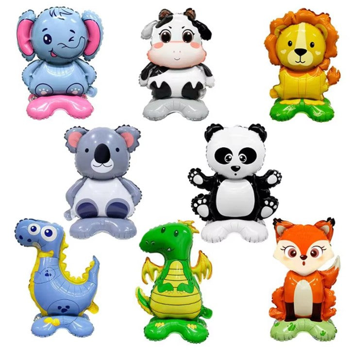 Balon din Folie Metalizata, ANGELBEAR, Mini Figurine Animalute, Model Koala, Tematica Aniversare, 38x58 cm, Ambalaj Individual, Pai Inclus, Umflare cu Aer sau Heliu, Multicolor