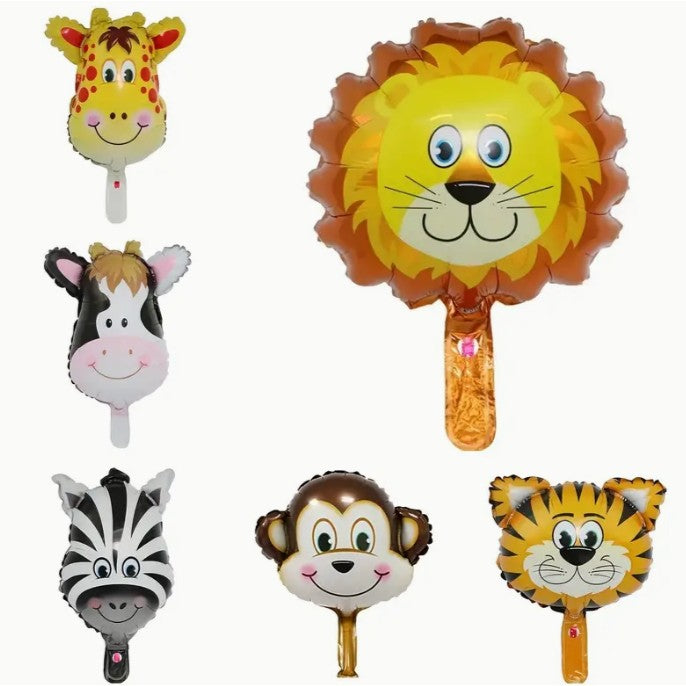 Balon din Folie Metalizata, ANGELBEAR, Mini Figurine Animalute, Model Maimutica, Tematica Aniversare, 42x42 cm, Ambalaj Individual, Pai Inclus, Umflare cu Aer sau Heliu, Multicolor