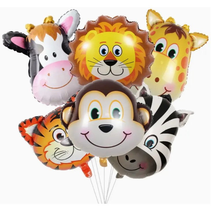 Balon din Folie Metalizata, ANGELBEAR, Mini Figurine Animalute, Model Maimutica, Tematica Aniversare, 42x42 cm, Ambalaj Individual, Pai Inclus, Umflare cu Aer sau Heliu, Multicolor