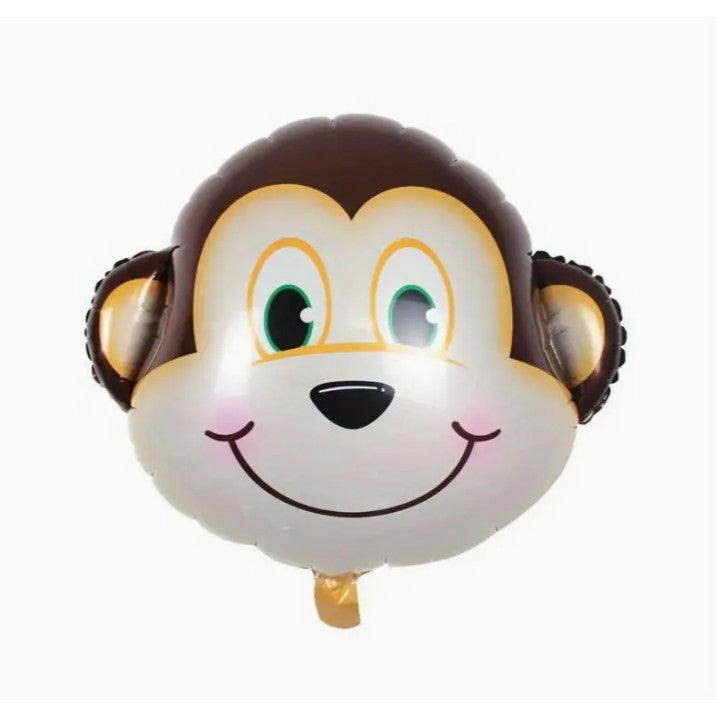 Balon din Folie Metalizata, ANGELBEAR, Mini Figurine Animalute, Model Maimutica, Tematica Aniversare, 42x42 cm, Ambalaj Individual, Pai Inclus, Umflare cu Aer sau Heliu, Multicolor