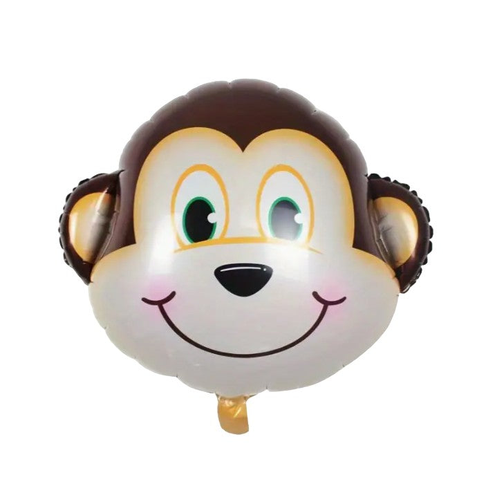 Balon din Folie Metalizata, ANGELBEAR, Mini Figurine Animalute, Model Maimutica, Tematica Aniversare, 42x42 cm, Ambalaj Individual, Pai Inclus, Umflare cu Aer sau Heliu, Multicolor