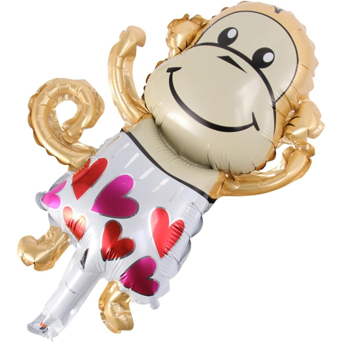 Balon din Folie Metalizata, ANGELBEAR, Mini Figurine Animalute, Model Maimutica, Tematica Aniversare, 45x28 cm, Ambalaj Individual, Pai Inclus, Umflare cu Aer sau Heliu, Multicolor