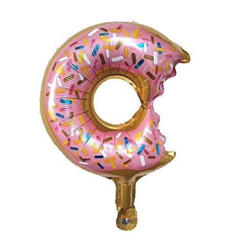 Balon din Folie Metalizata, ANGELBEAR, Mini Figurine Dulciuri, Model Gogoasa Muscata, Tematica Aniversare, 45x25 cm, Ambalaj Individual, Pai Inclus, Umflare cu Aer sau Heliu, Multicolor