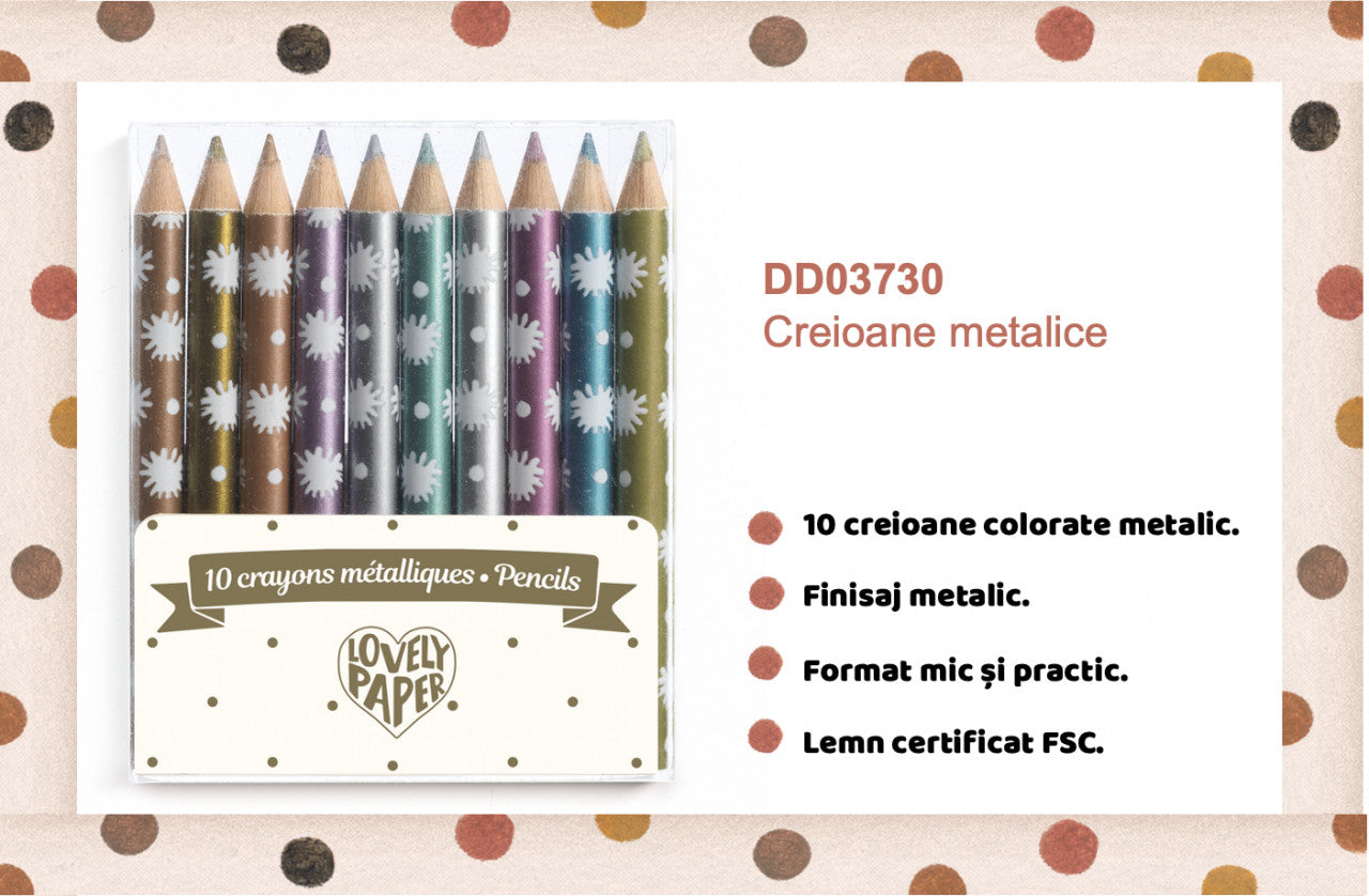 Creioane colorate metalice Chic, Djeco
