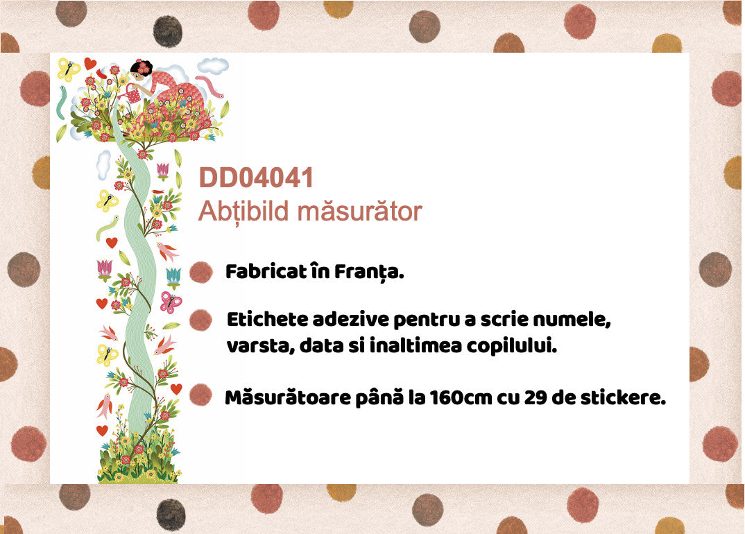 Decoratie camera copilului abtibilduri masuratoare Gradina inflorita, Djeco