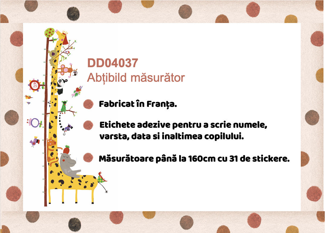 Decoratie camera copilului abtibilduri masuratoare Prietenii din Amazon, Djeco