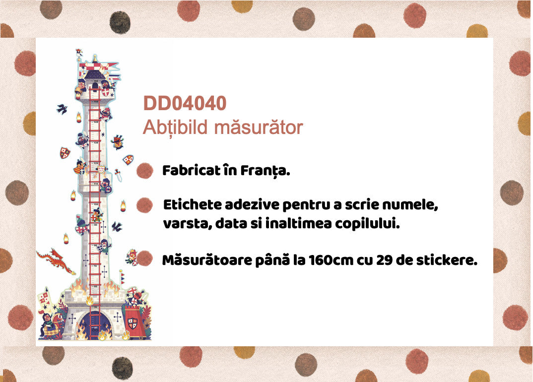 Decoratie camera copilului abtibilduri masuratoare Turnul cavalerului, Djeco