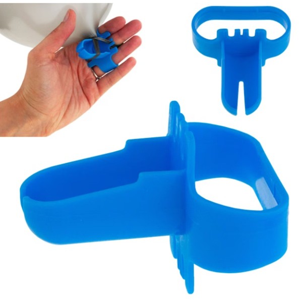 Dispozitiv de Legat Baloane, ANGELBEAR, din Plastic, pentru Mana, 6.5 x 5.5 cm, Albastru