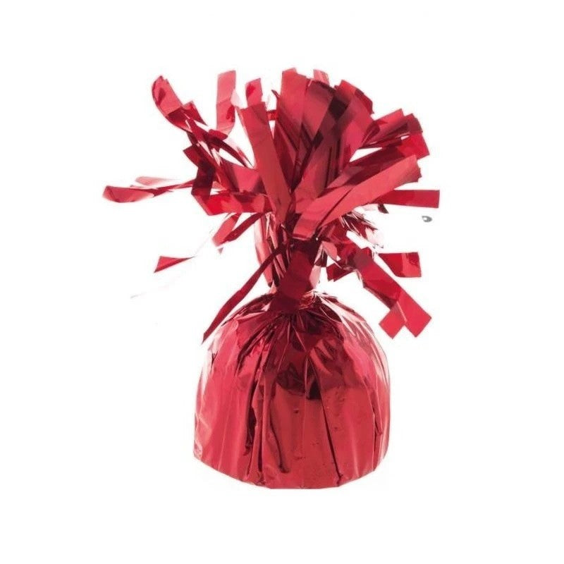 Greutate pentru Baloane cu Heliu, ANGELBEAR, din Folie cu Franjuri, 170g, 13 x 5 x 3 cm, Rosu