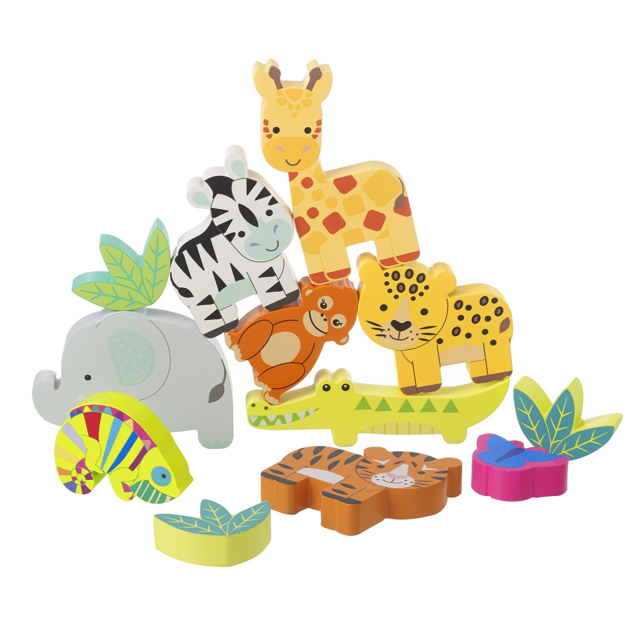 Joc Animale din jungla de stivuit, Orange Tree Toys
