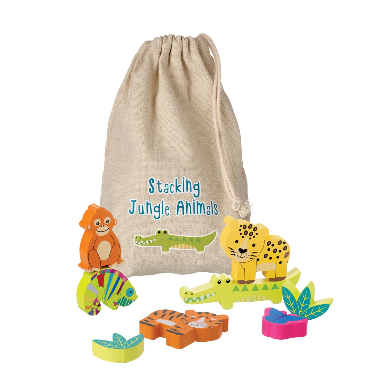 Joc Animale din jungla de stivuit, Orange Tree Toys