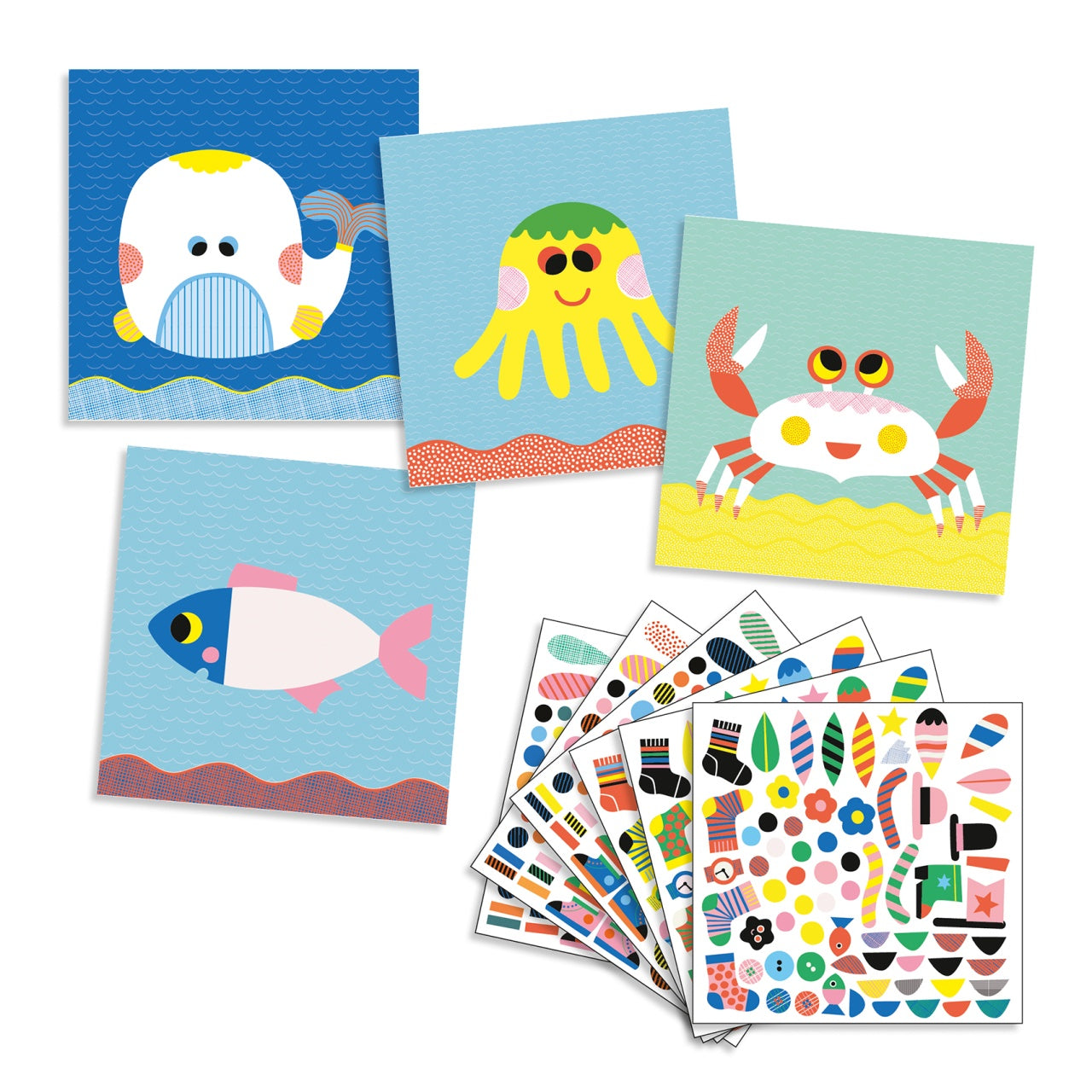 Joc creativ colaje Creaturi marine, Djeco