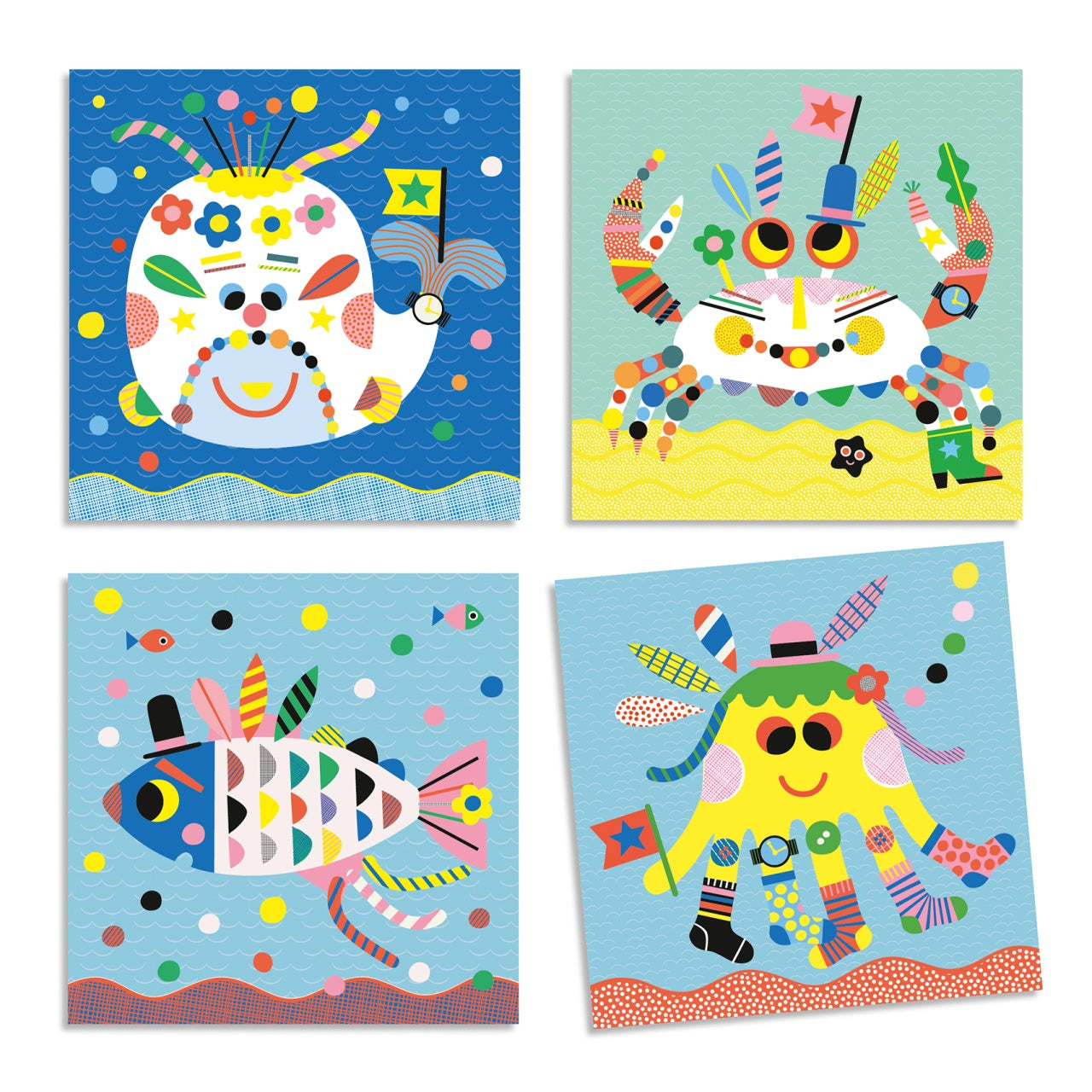 Joc creativ colaje Creaturi marine, Djeco
