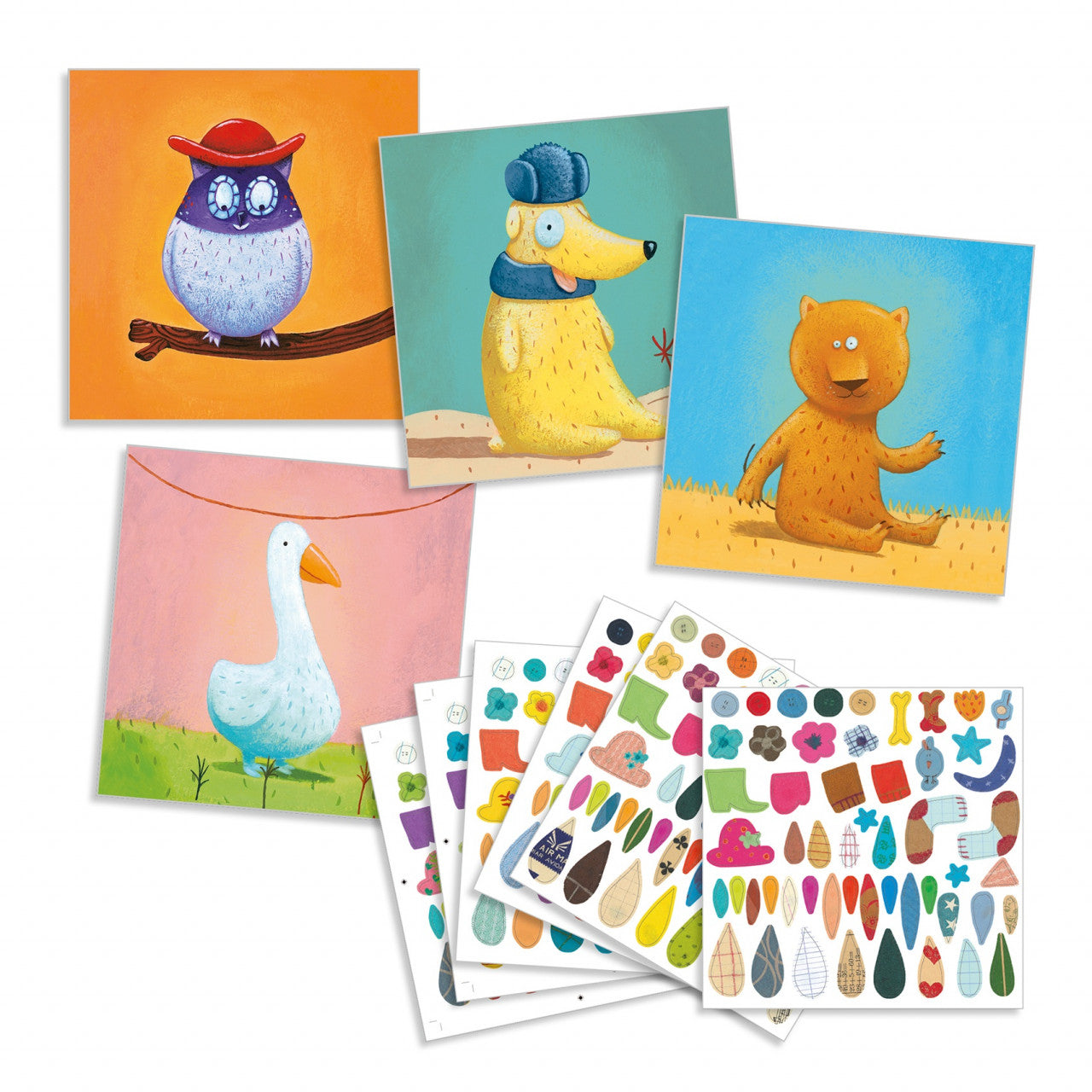Joc creativ cu stickere Creeaza animale, Djeco
