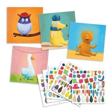 Joc creativ cu stickere Creeaza animale, Djeco
