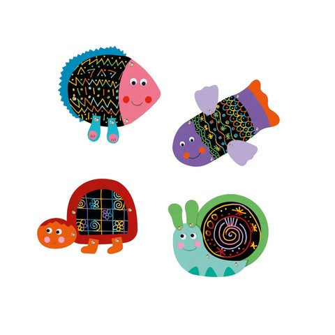 Joc creativ de razuit Animale amuzante, Djeco