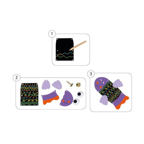 Joc creativ de razuit Animale amuzante, Djeco