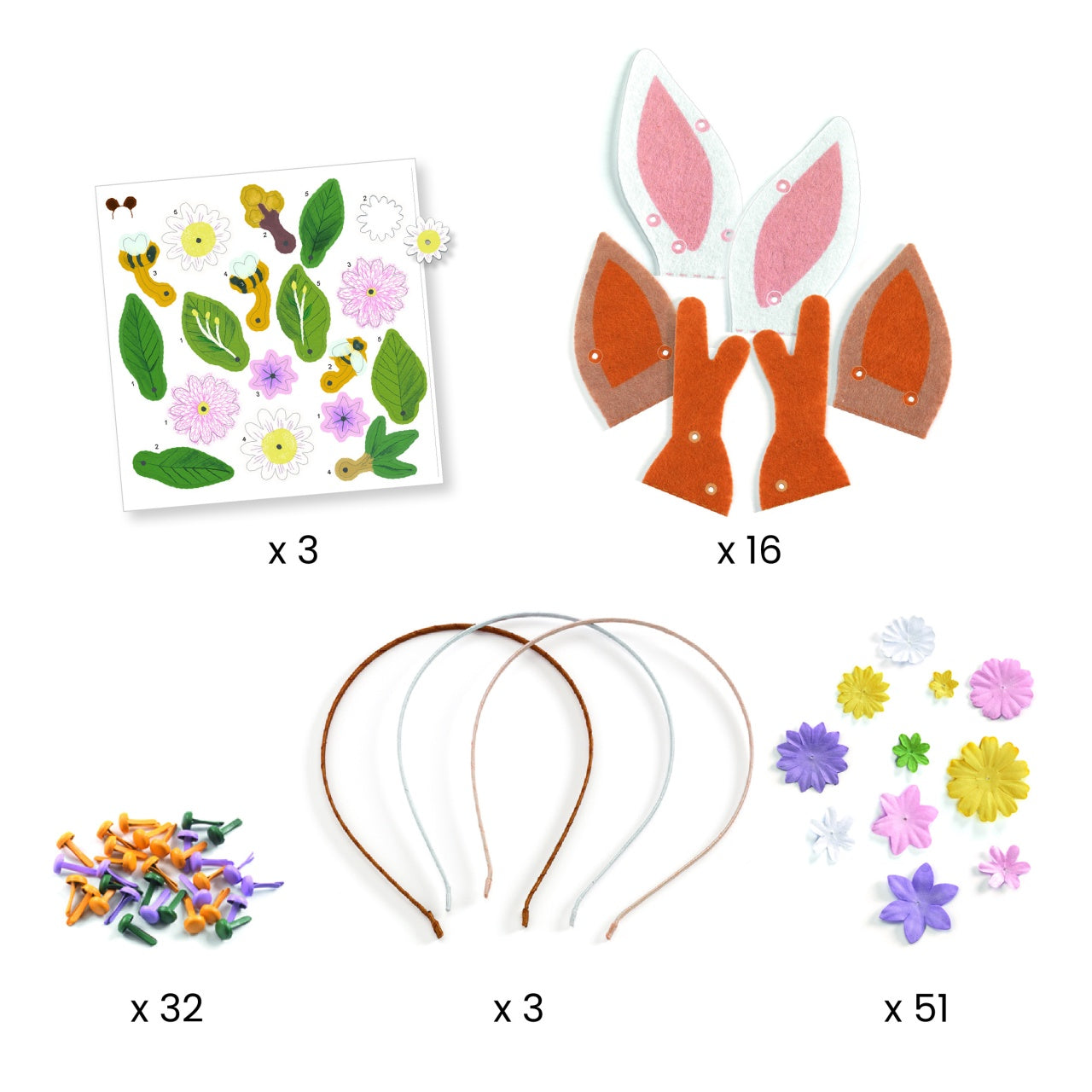 Joc creativ DIY Coronite cu flori, Djeco