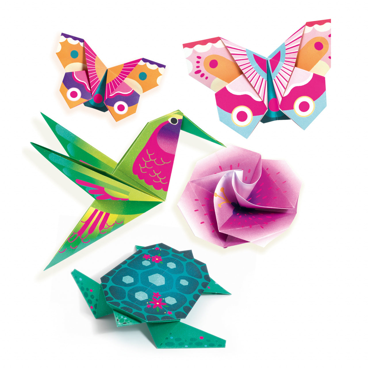 Joc creativ origami Animale si flori exotice, Djeco