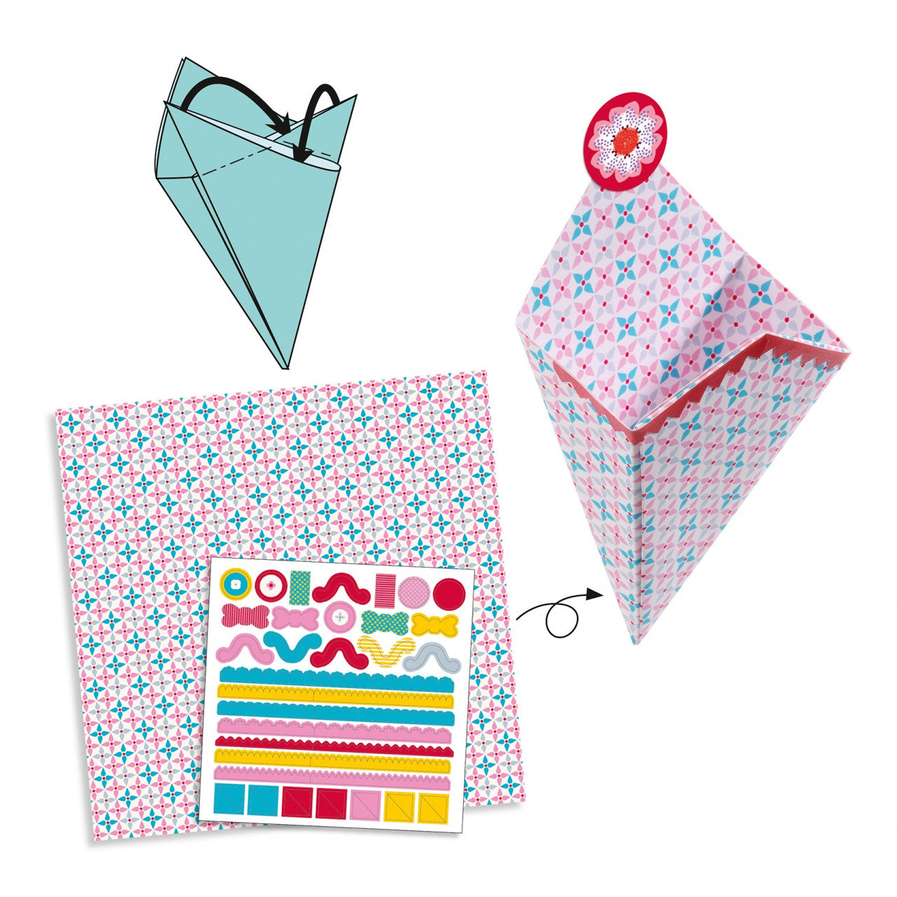 Joc creativ origami Confectionat cutii, Djeco
