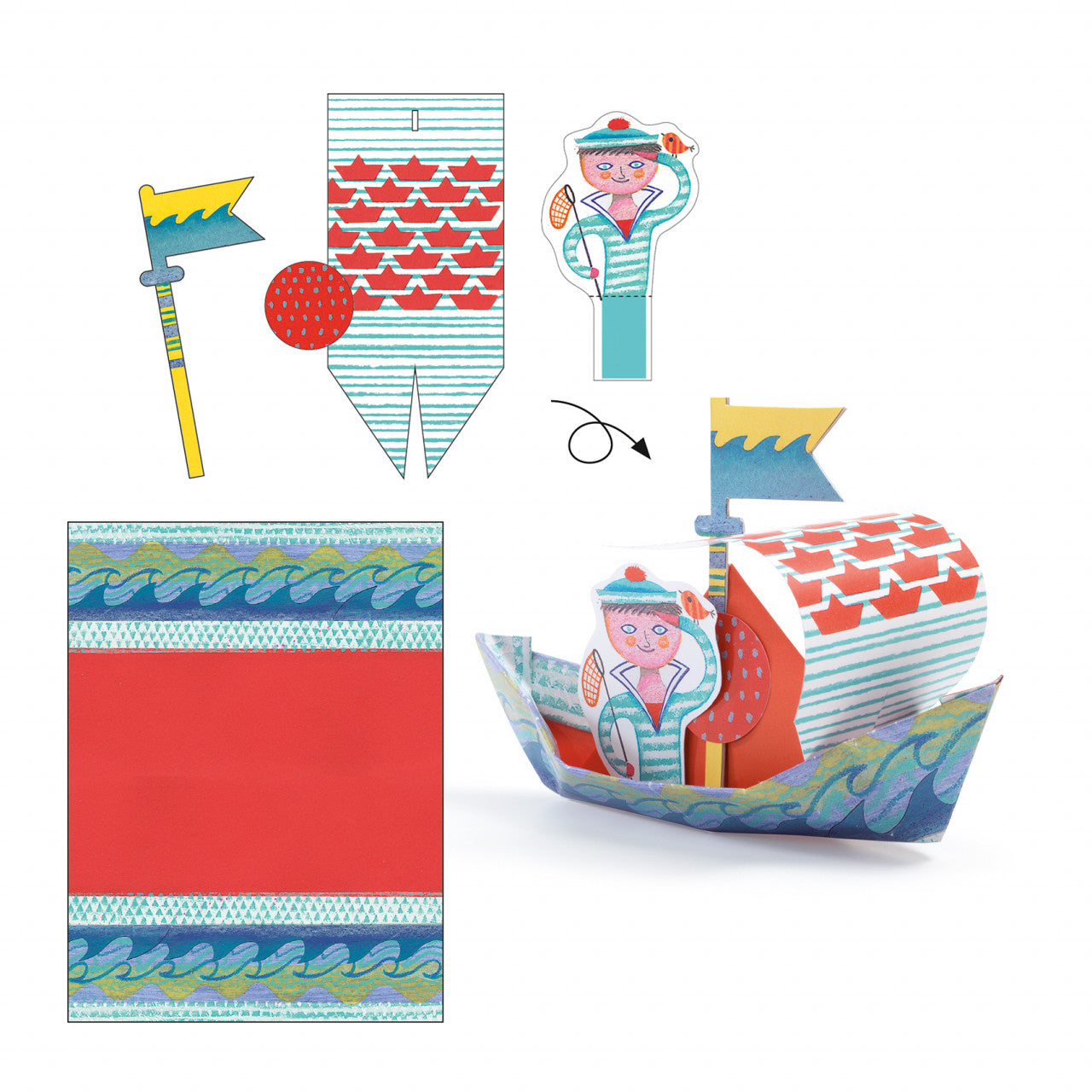 Joc creativ origami Construim barcute, Djeco