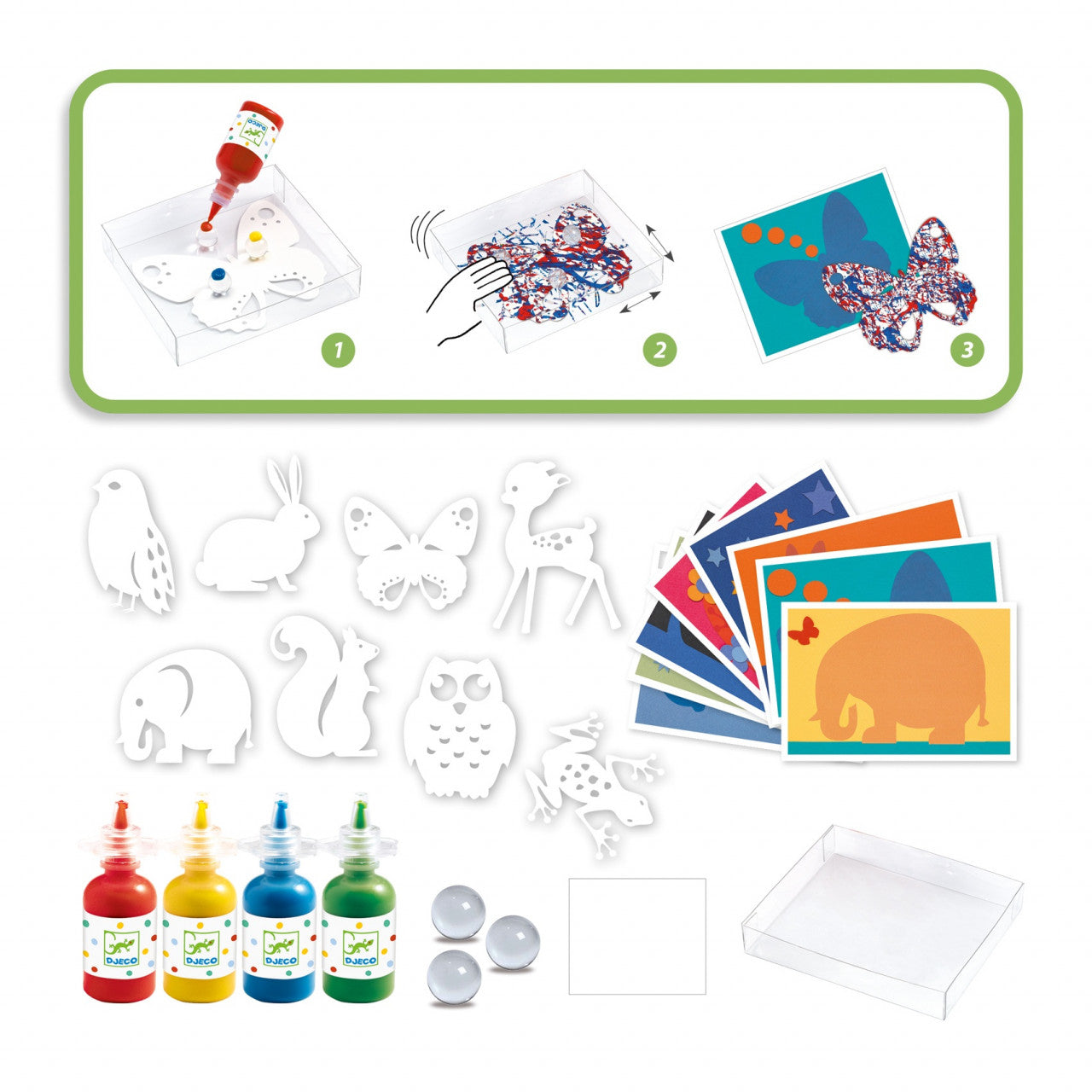 Joc creativ pictura cu bile din sticla Animale, Djeco