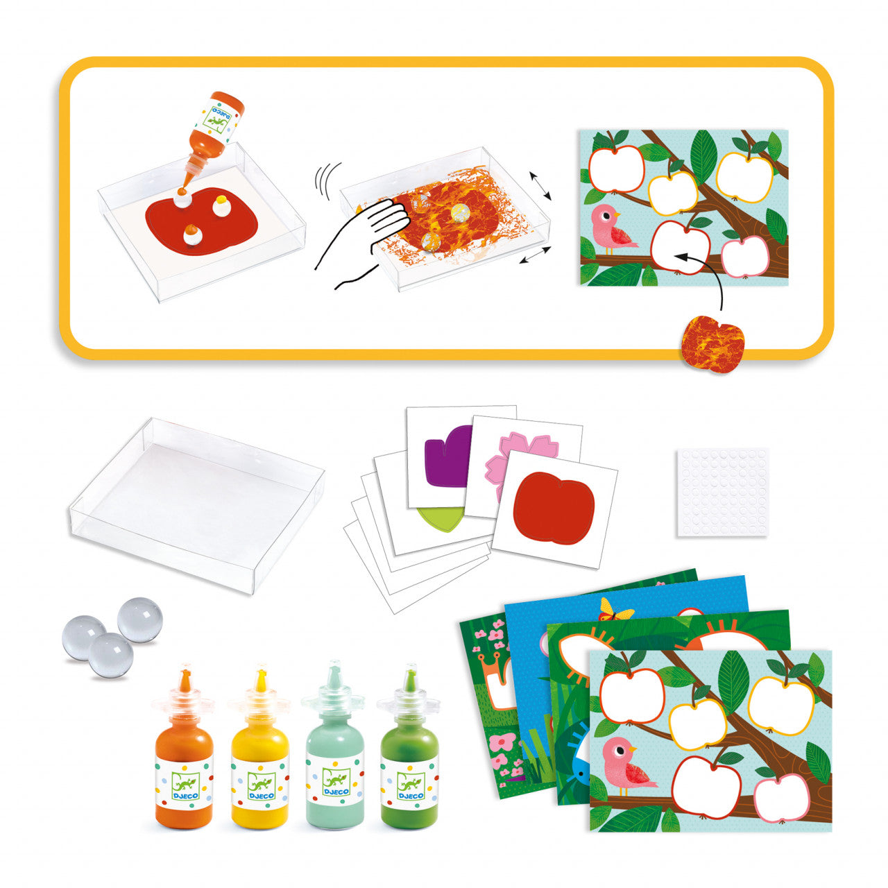 Joc creativ pictura cu bile din sticla Natura, Djeco