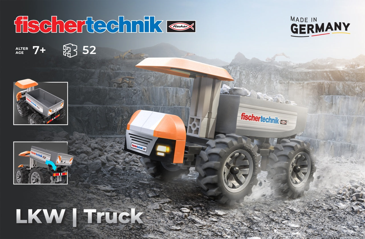Kit STEM Camion de santier de asamblat si manevrat, Fischertechnik