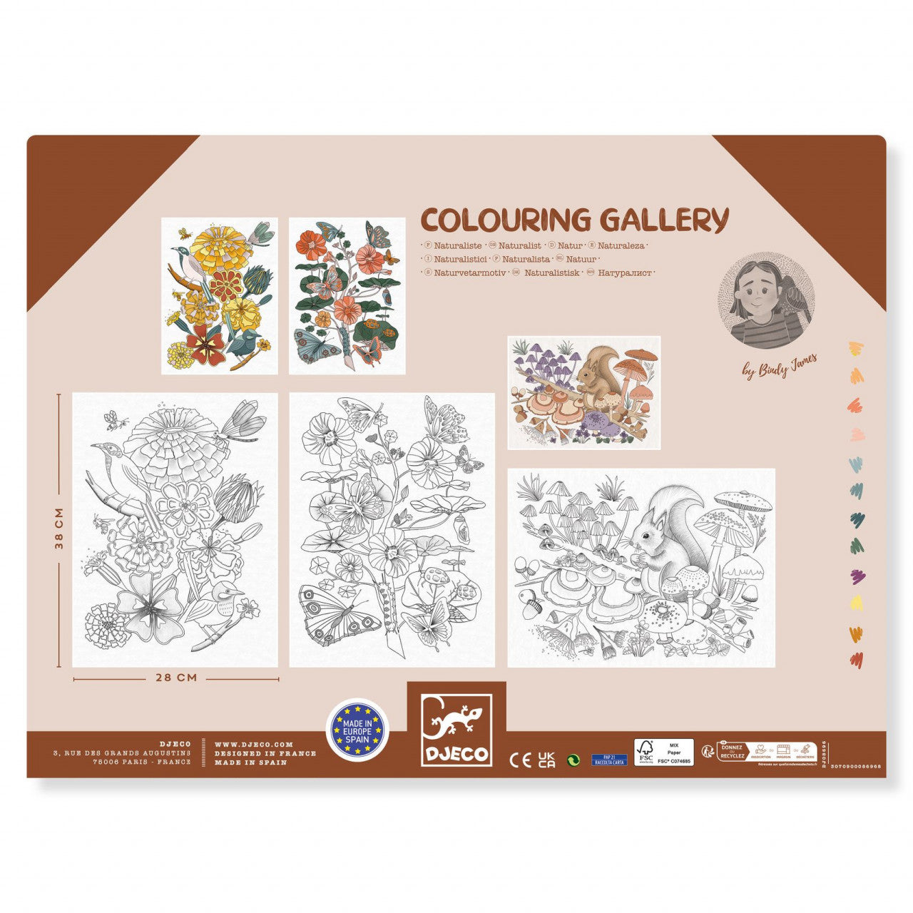 Mapa cu 3 postere de colorat Natura, Djeco