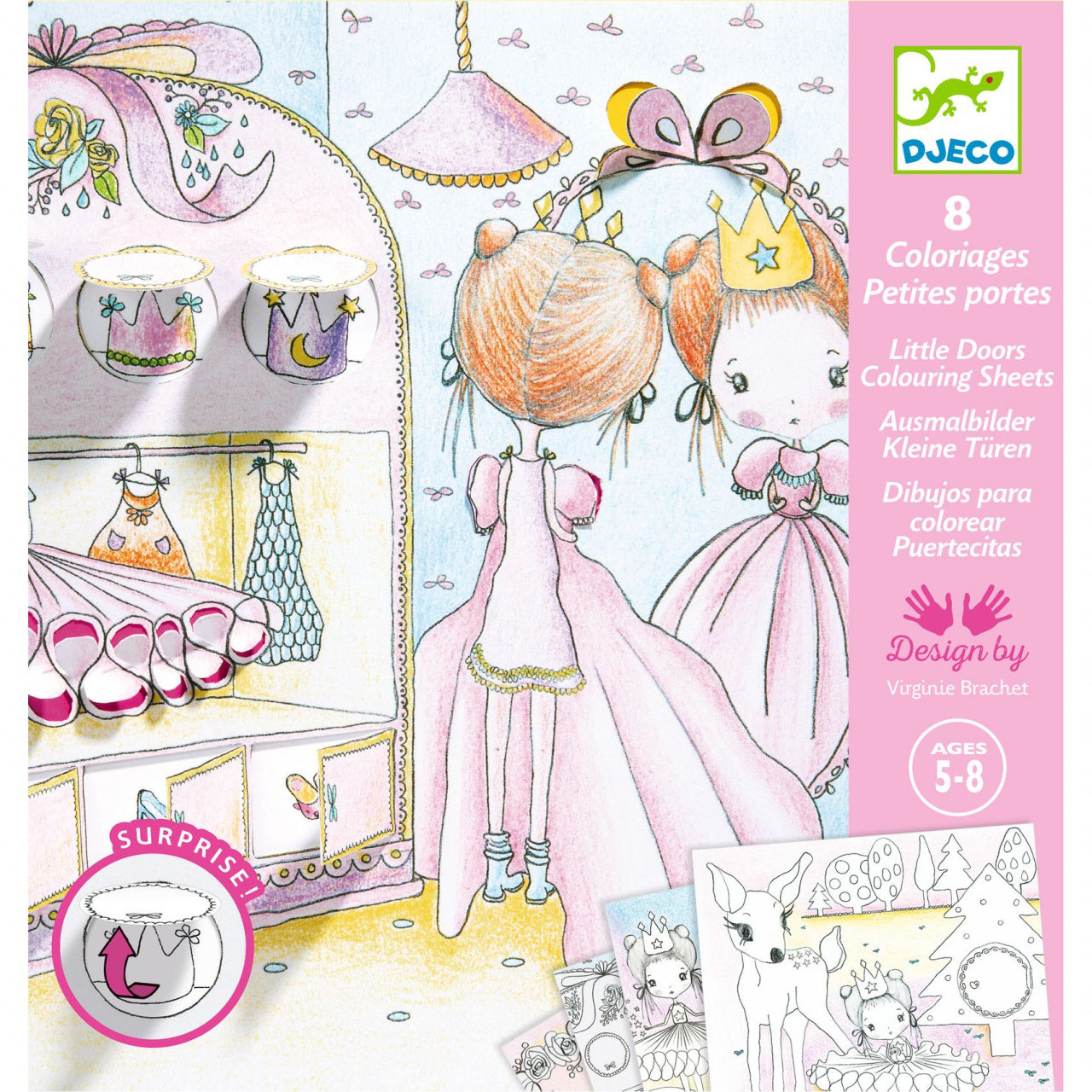 Planse de colorat Surprizele lui Pupi, Djeco