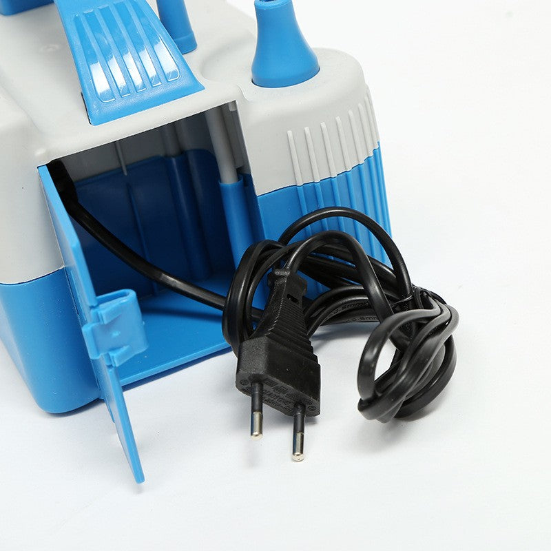 Pompa Electrica de Umflat Baloane, ANGELBEAR, cu Doua Iesiri, 220V, Putere 700W, Accesorii petrecere, Albastru-Gri