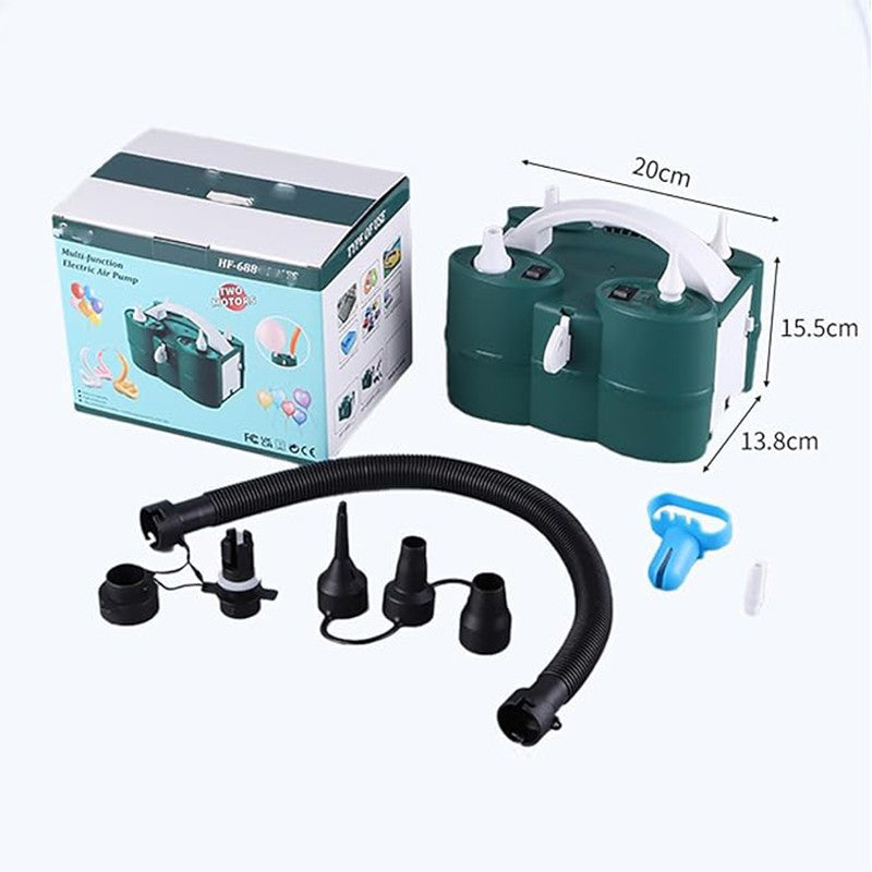 Pompa Electrica de Umflat Baloane, ANGELBEAR, cu Doua Iesiri, Accesorii Incluse, 220V, Putere 600W, Accesorii petrecere, Verde