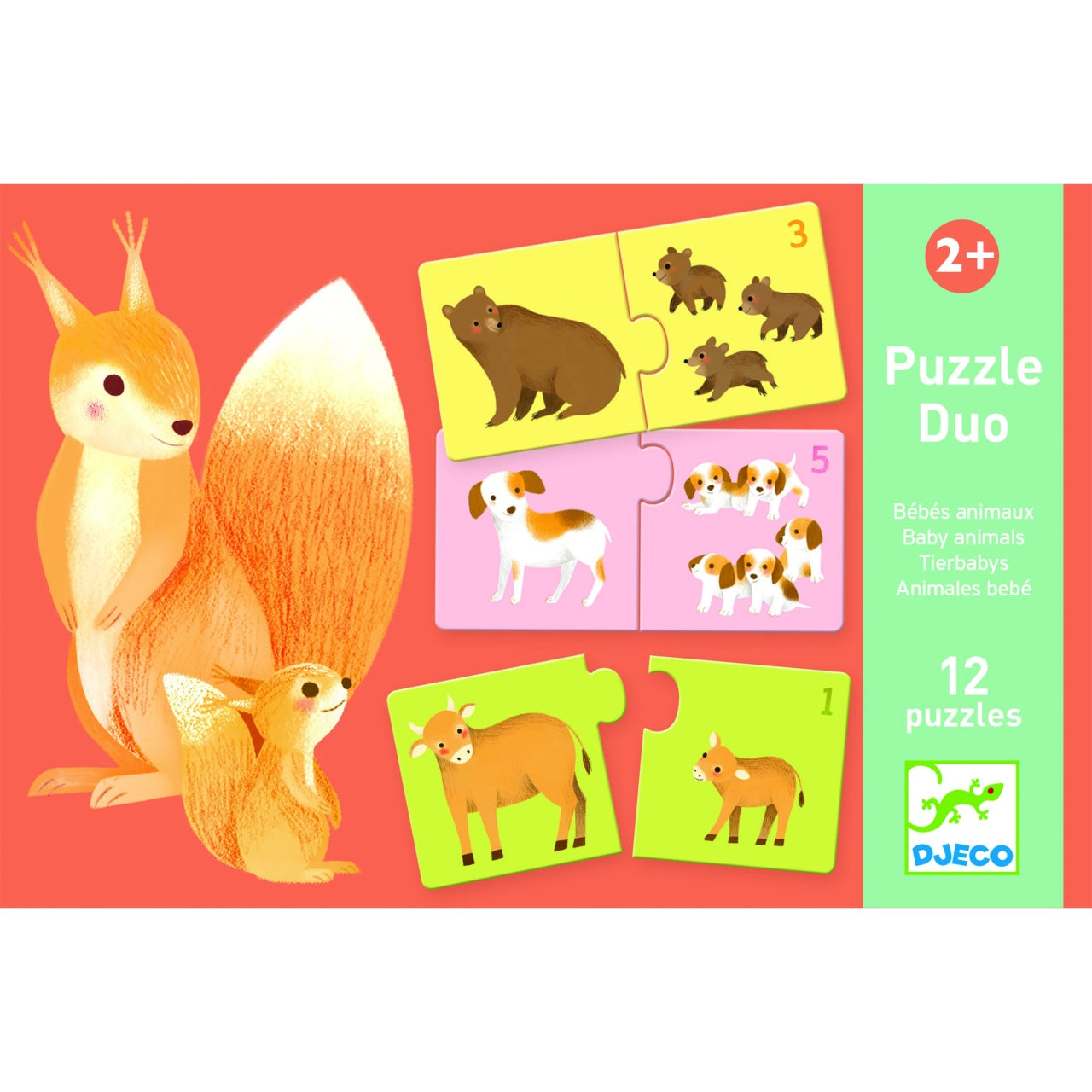 Puzzle duo asociere mama-pui, Djeco