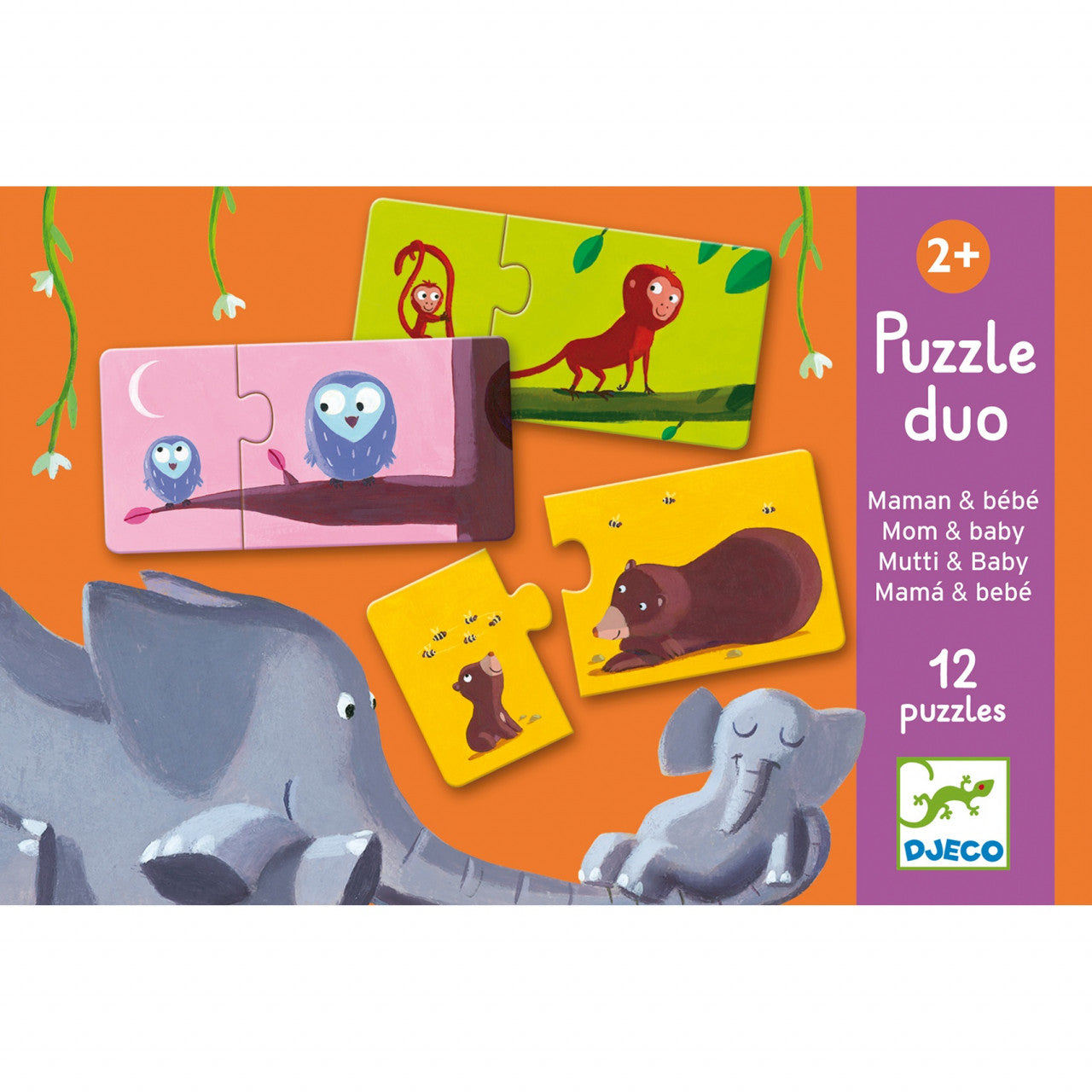 Puzzle duo Mama si puiul, Djeco