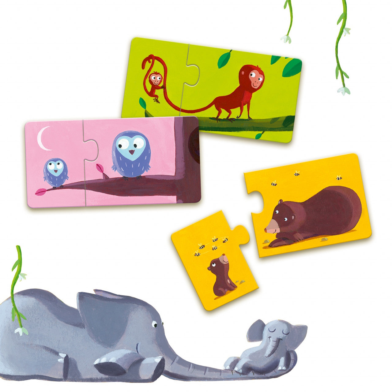 Puzzle duo Mama si puiul, Djeco