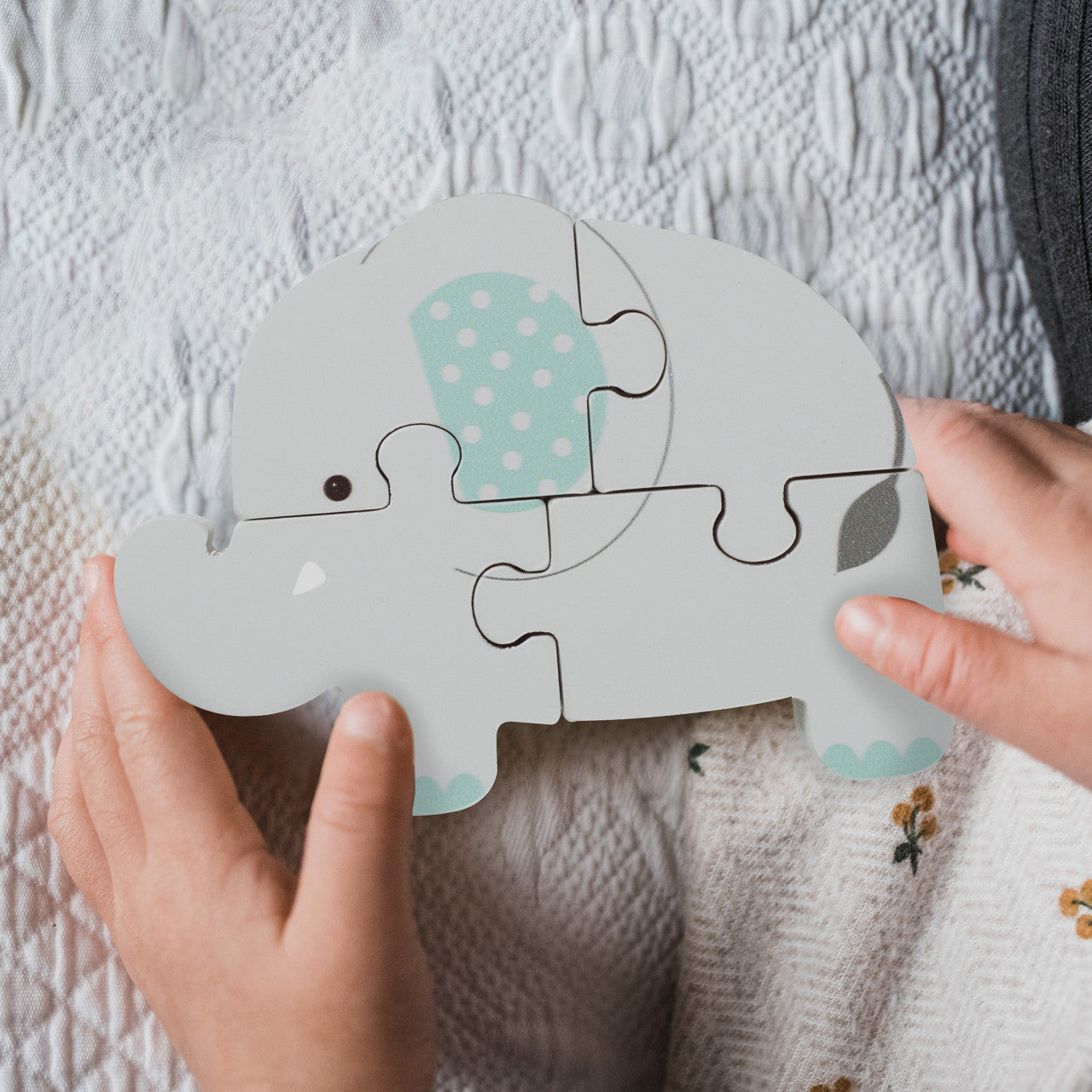 Puzzle elefant din lemn, Orange Tree Toys